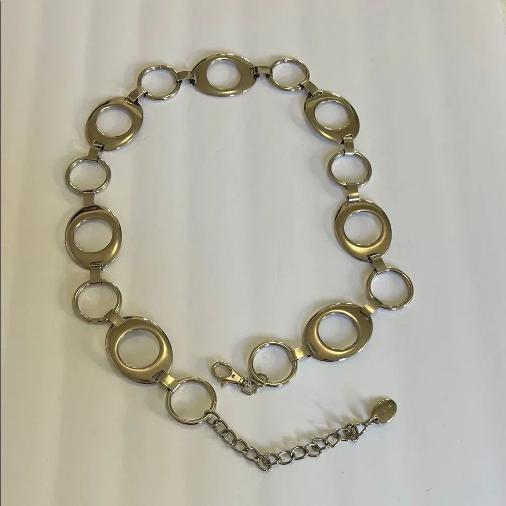 Vintage silver 90s Y2K Link metal belt